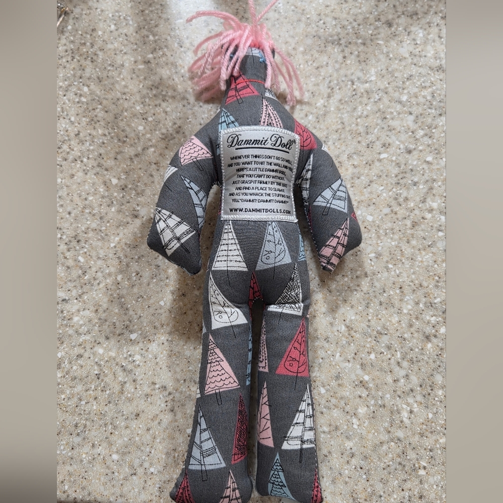 Dammit Dolls Gray and Pink Stress Relief Doll